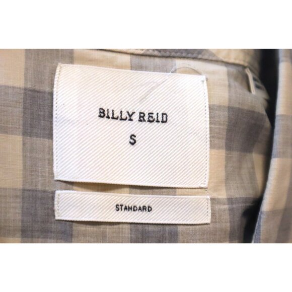 Billy Reid Gingham Button Shirt S Blue White Standard Fit Minimalist Casual - Picture 2 of 8